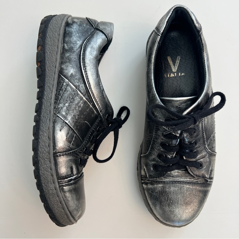 V Italia Pewter Sneakers, Size 38/8